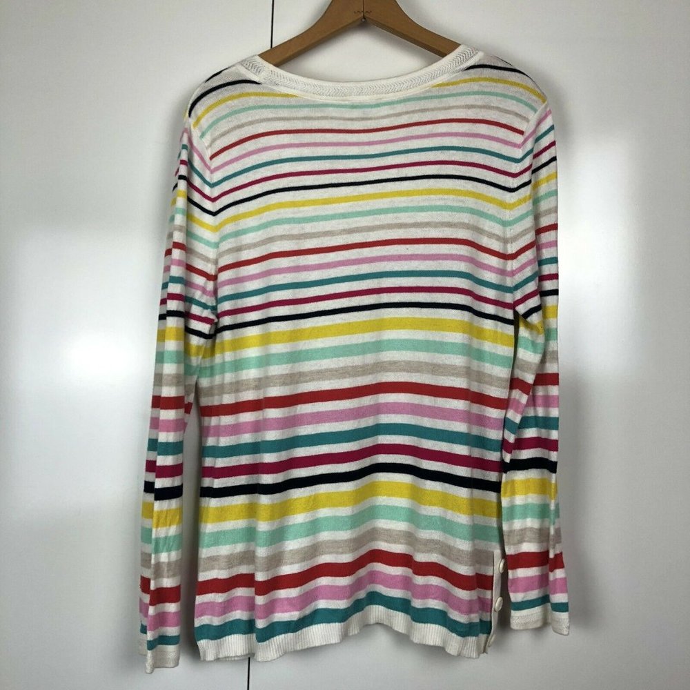 Talbots Multi Color Stripe Long Sleeve Sweater - image 5